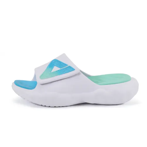 PEAK Taichi Cloud Leather Patchwork Slip Resistant Abrasion Resistant Slide Slippers Men's Blue Green