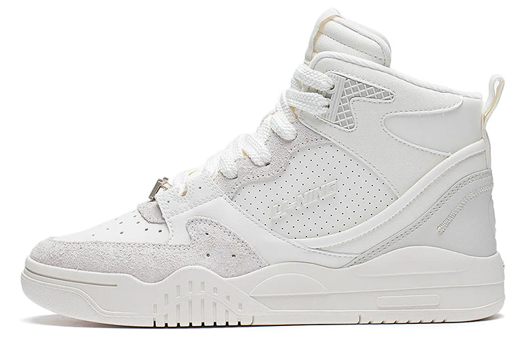 Li Ning Yuebai Comfortable High top Sports Casual Shoes Women's Ecru