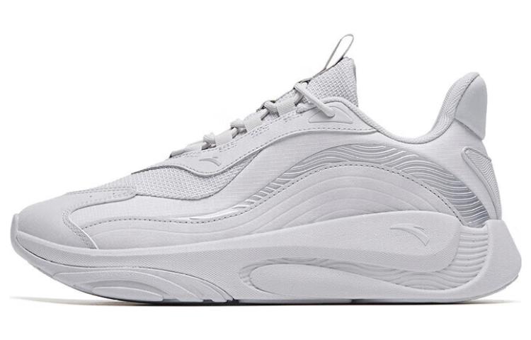 Anta Chao Bai Cushioning Slip Resistant Abrasion Resistant Low top Sports Casual Shoes White Gray