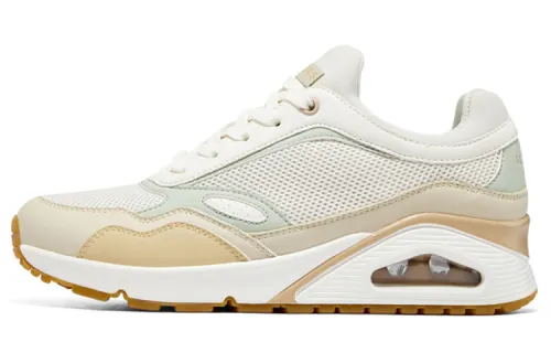 Skechers Textile, Synthetic Leather Low top Casual Shoes Women's White Multicolor