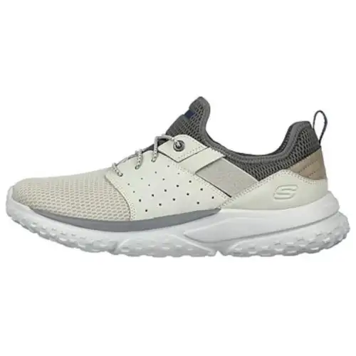 Skechers Relaxed Fit Mesh, Artificial Leather Low top Casual Shoes Men's Gray Wide Fit
