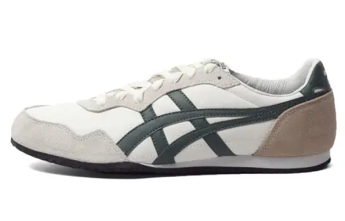Onitsuka Tiger Serrano Cushioning Slip Resistant Abrasion Resistant Low top Casual Shoes Unisex Beige White Green