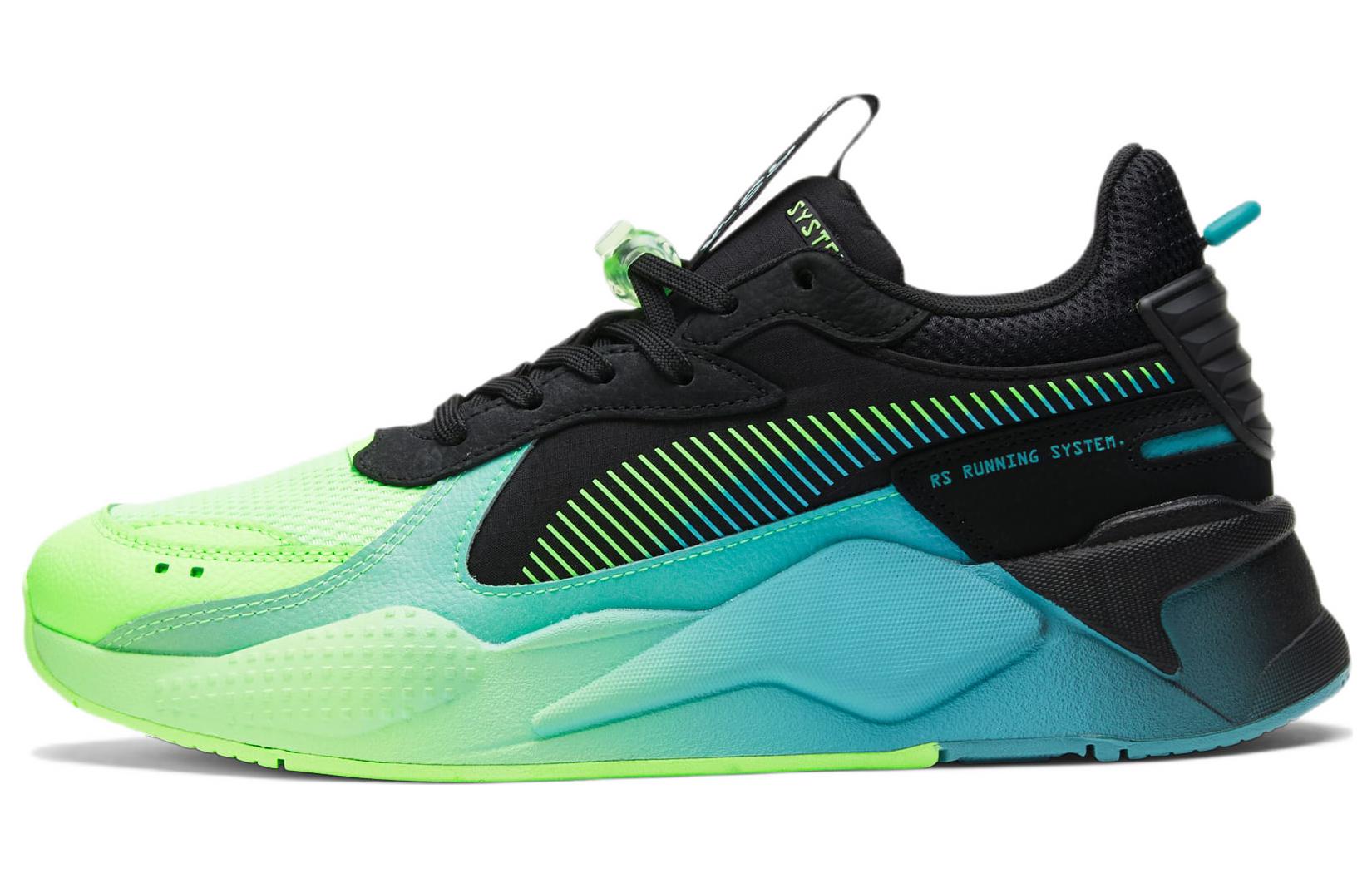 PUMA RS X Fly Textile, Leather Low top Sports Casual Shoes Blue Black Green