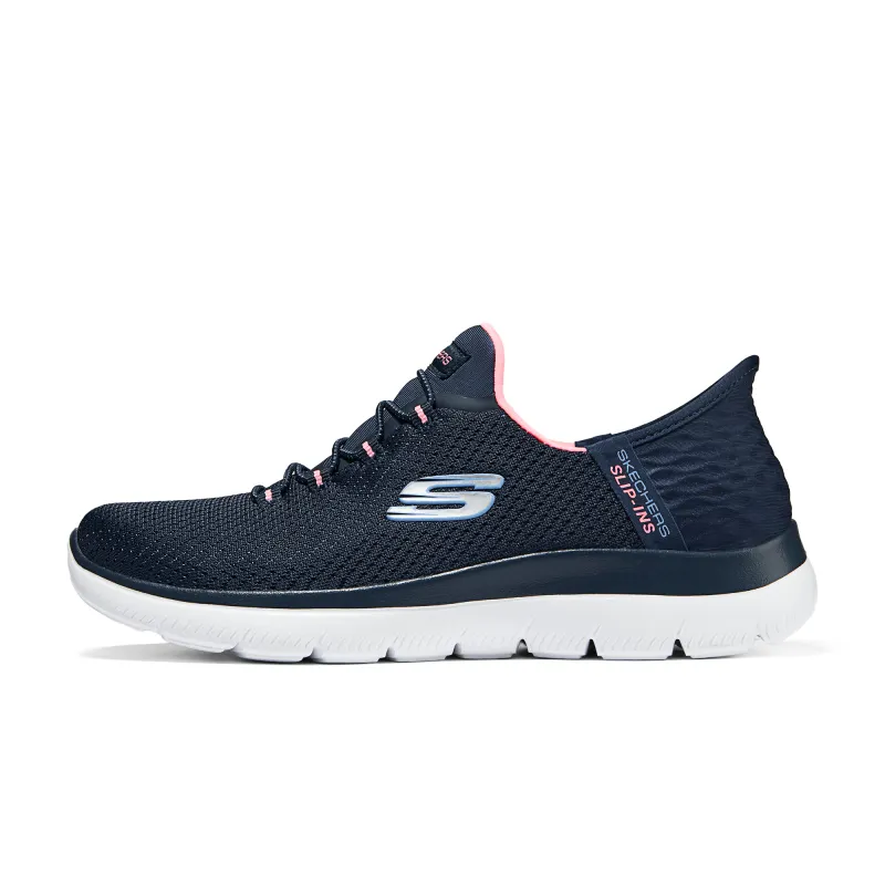 Skechers Hands Free Slip Ins Fabric Low top Casual Shoes Women's Blue Pink