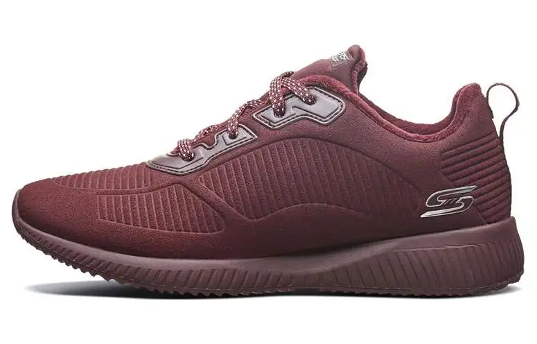 Skechers BOBS SQUAD Artificial Leather Comfortable Low top Casual Shoes Women's Burgundy
