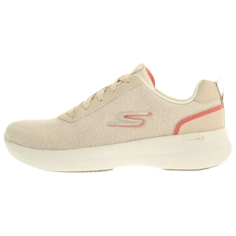 Skechers GO WALK Stability Lace Up Cushioning, Wear Resistant Low top Casual Shoes Women's Beige