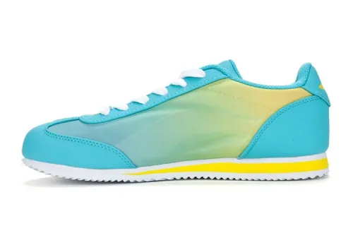 Li Ning Casual Shoes Women's Low Top Light Green Blue/White/Bright Yellow