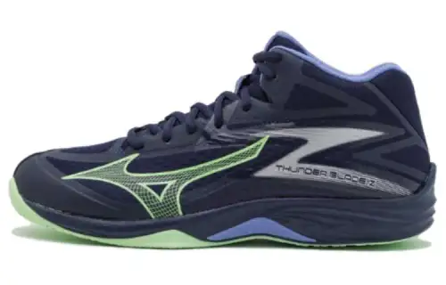 Mizuno Indoor Thunder Blade Z Cushioning, Wear Resistant High top Casual Shoes Men's Black Green