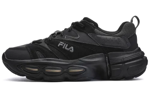 FILA Fila ET fabric synthetic leather, comfortable and versatile, low-cut lifestyle shoes, men's black