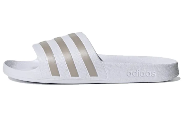 Adidas Adilette Aqua Slides 'White Platinum Metallic'