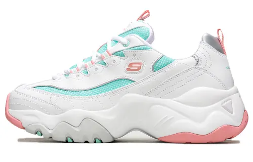 Skechers D'Lites 3.0 Blast Full Low Top Running Shoe White/Blue/Pink Women's