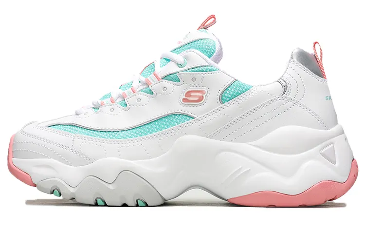 Skechers D'Lites 3.0 Blast Full Low Top Running Shoe White/Blue/Pink Women's