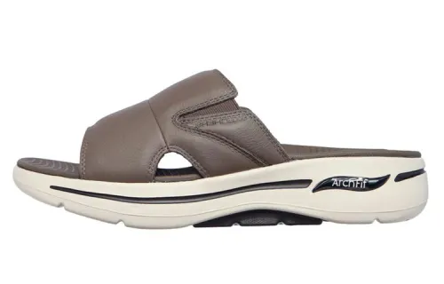 Skechers Go Walk Arch Fit Athleisure Slide Slippers Men's Natural