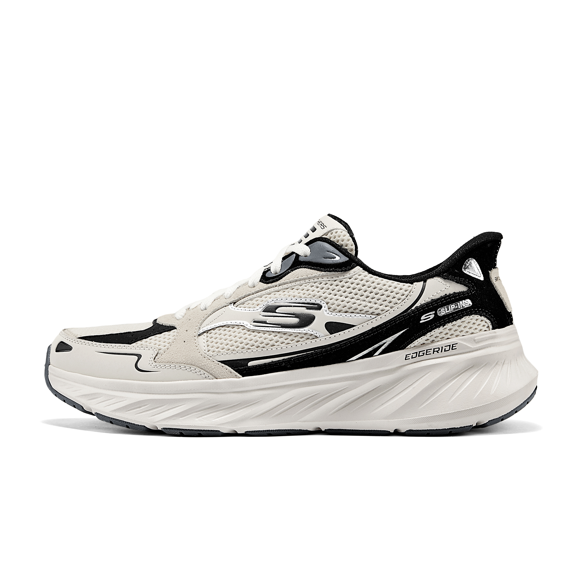 Мужские кроссовки Skechers Edgeride (бежево-черные)
