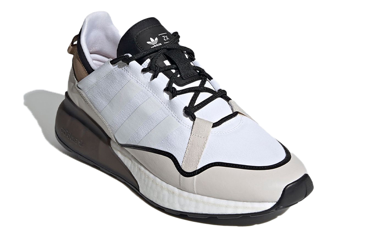 Кроссовки adidas originals ZX 2K Boost (бело-коричнево-черные) — Белый / коричневый / чёрный — фото 3