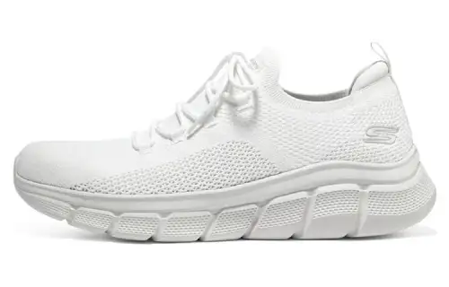 Skechers BOBS B FLEX Mesh, Textile Cushioning Abrasion Resistant Breathable Low top Casual Shoes Men's White