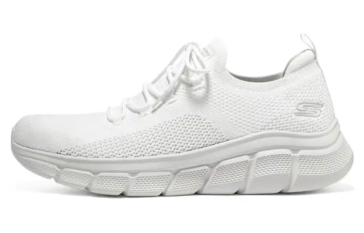 Skechers BOBS B FLEX Mesh, Textile Cushioning Abrasion Resistant Breathable Low top Casual Shoes Men's White
