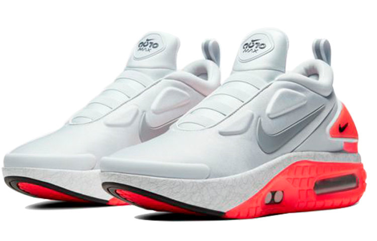 Кроссовки Nike Adapt Auto Max pure platinum (серо-красные) — Серыйкрасный — фото 3