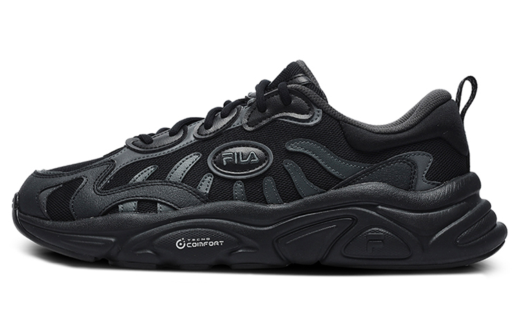 FILA Keppler Mesh, Textile, Synthetic Leather, Leather Retro Sports Low top Casual Shoes Men's Black