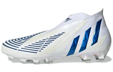 Adidas Predator Edge+ AG Artificial Ground Abrasion Resistant Abrasion Resistant Soccer Shoes Men's White Blue