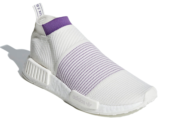 Женские кроссовки adidas originals NMD CS1 Primeknit (бело-фиолетовые) — Белый / фиолетовый — фото 3