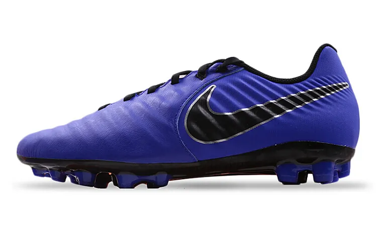 Nike Tiempo Legend 7 AG Artificial Ground Cushioning Slip Resistant Abrasion Resistant Soccer Shoes Men's Blue Black