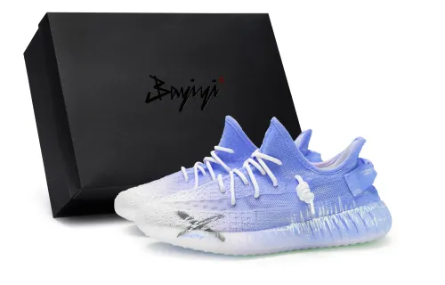 Adidas Originals Yeezy Boost 350 V2 Low top Casual Shoes Unisex White Blue