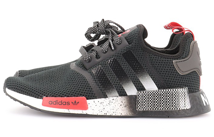 Кроссовки adidas originals NMD_R1 (черно-бело-красные) — Чёрный / белый / красный — фото 3