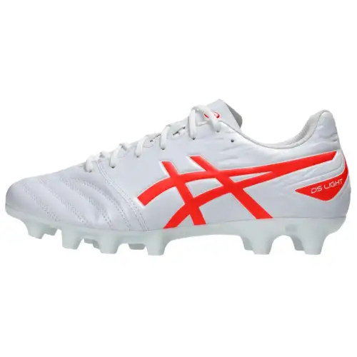 ASICS Ds Light Club Synthetic Leather Support Soccer Shoes Unisex White Red