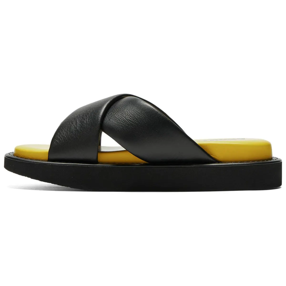 Onitsuka Tiger Slide Slippers Unisex Black Yellow