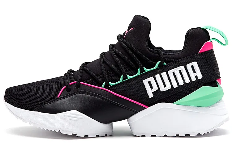PUMA Muse Maia Street 1 Low Top Running Shoes Black/Green Women's