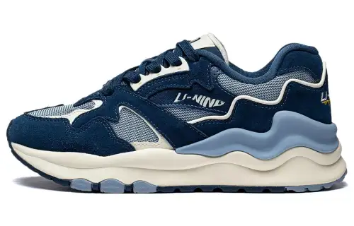 Li Ning 001 Mountains And Seas Textile, Synthetic Leather Slip Resistant Abrasion Resistant Low top Sports Casual Shoes