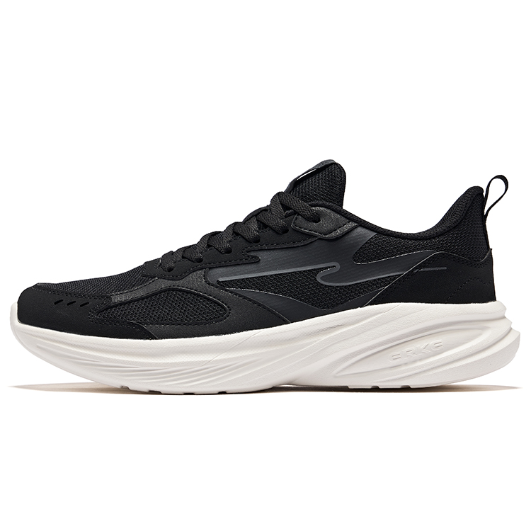 Erke Cushioning Slip Resistant Low top Casual Running Shoes Men’s Black White