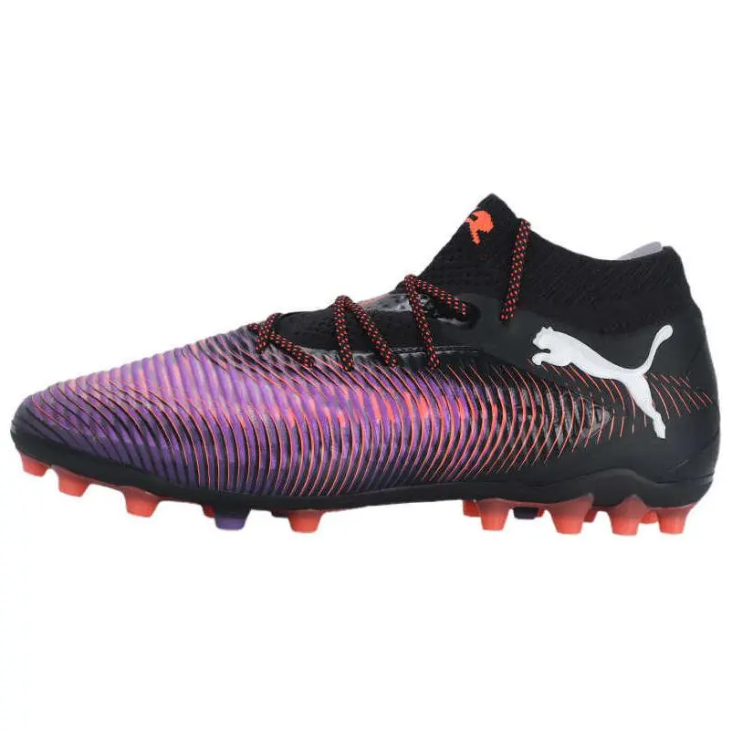 PUMA FUTURE 8 MG Multi Ground Abrasion Resistant Soccer Shoes Unisex Black Purple