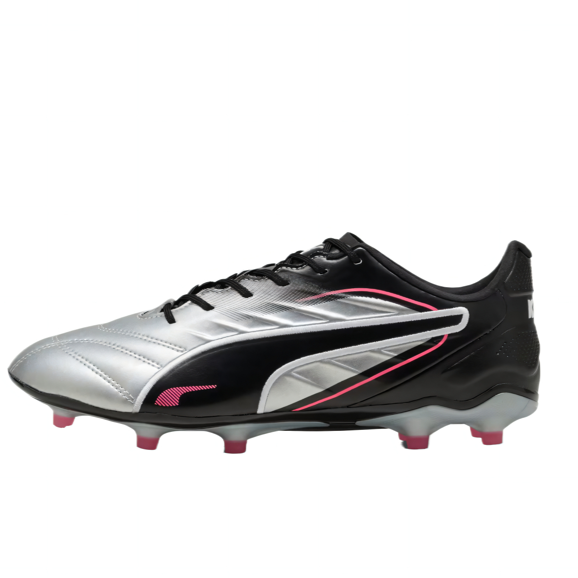 PUMA KING PRO FG/AG FG Firm Ground Soccer Shoes Unisex Silver Black