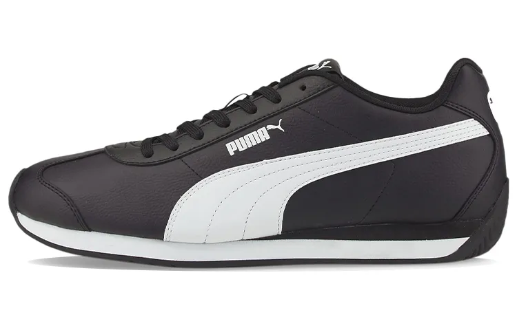 PUMA Turin 3 Leather Cushioning Abrasion Resistant Lightweight Low top Casual Shoes Unisex Black White