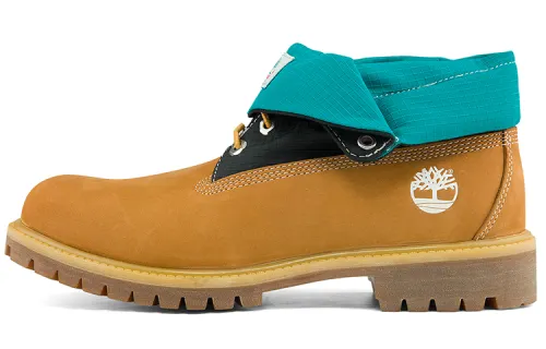 Timberland Top Grain Cow Leather Ankle Length Combat Boots Men's Brown Yellow