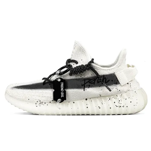 Adidas Originals Yeezy Boost 350 V2 Abrasion Resistant Abrasion Resistant Low top Casual Shoes Unisex White Black