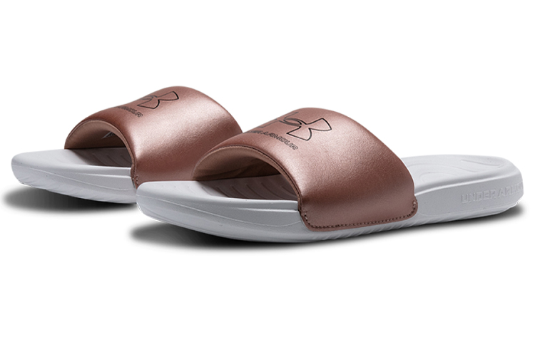 Женские шлепанцы Under Armour Ansa Le (белые) — Белый / розовый — фото 3