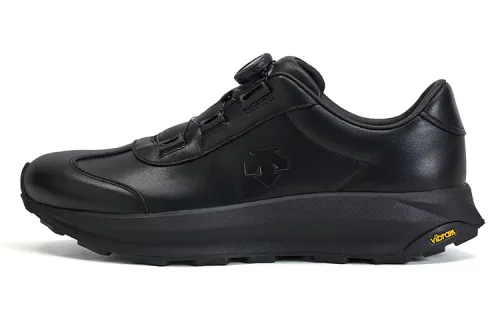 DESCENTE Dualis Top Grain Cow Leather Low top Sports Casual Shoes Men's Black