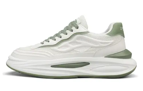 DEERWAY Abrasion Resistant, Breathable, Lightweight Low top Casual Shoes Men's White Light Green