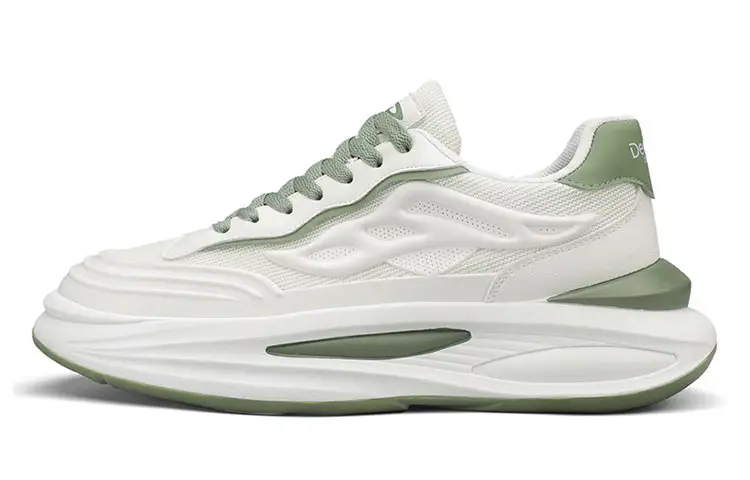 DEERWAY Abrasion Resistant, Breathable, Lightweight Low top Casual Shoes Men's White Light Green