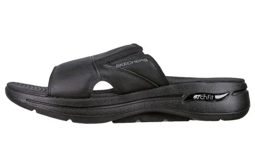 Skechers Go Walk Arch Fit Slide Slippers Men's All Black