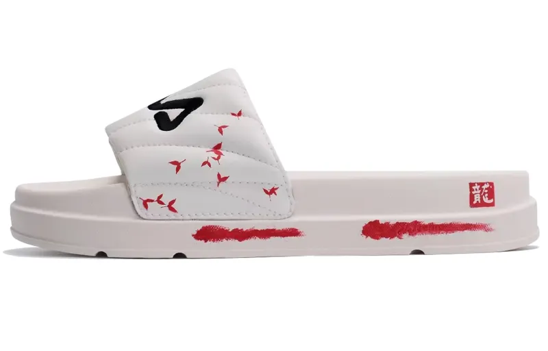 FILA Drifter Totem Slip Resistant Abrasion Resistant Quick Dry Slide Slippers Women's White Red