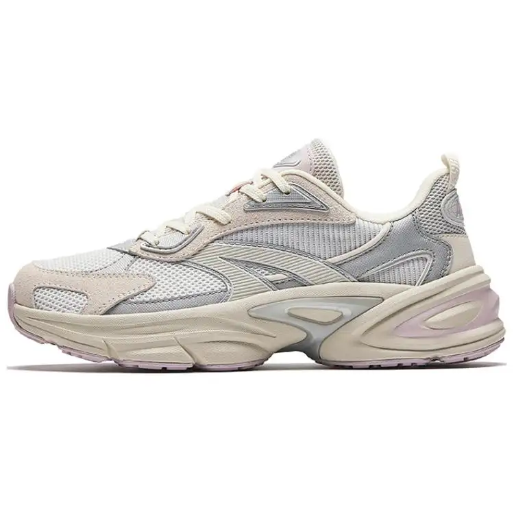 Anta AT801 Slip Resistant, Abrasion Resistant, Balanced, Lightweight Low top Casual Shoes Women's Beige Silver