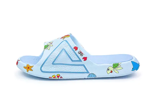 SANSHALVHAIGUILISHA x PEAK Tai Ji1.0 EVA Totem Quiet Slide Slippers Women's White Blue