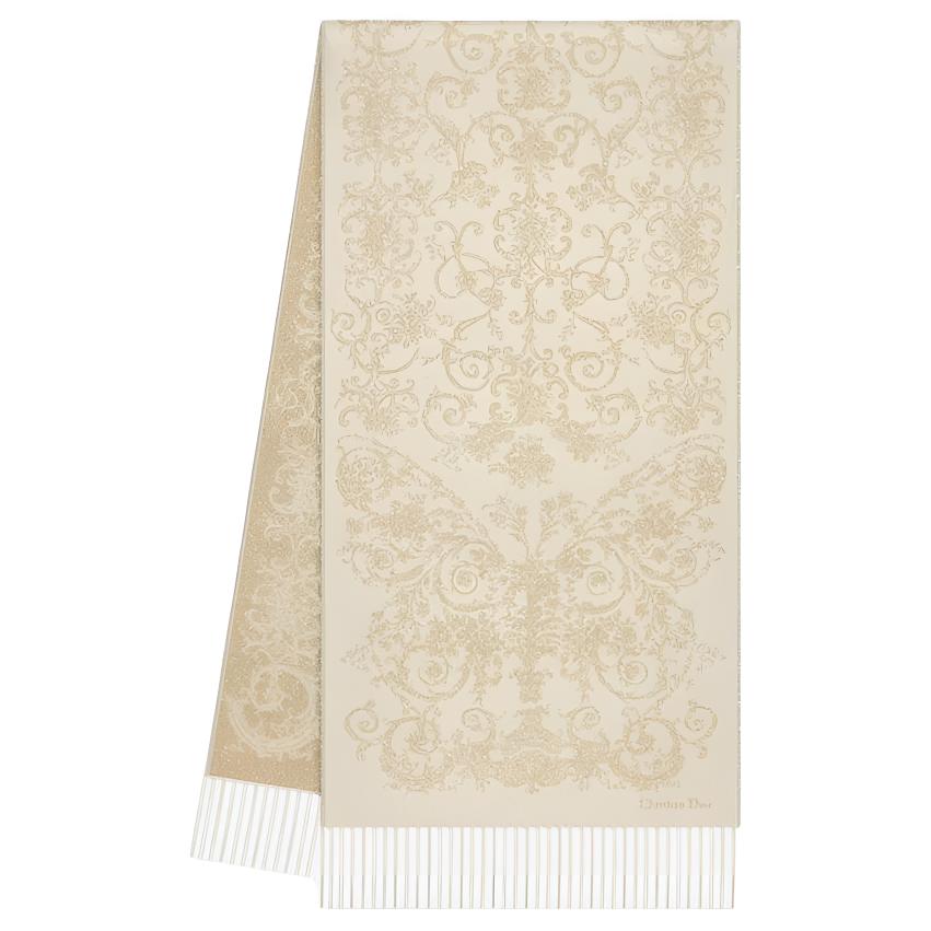 Шарф Dior (бело-золотой)