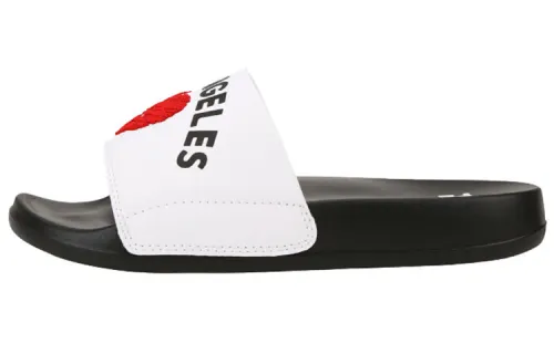 MLB Slipper Casual Rubber Sole Odor Resistant Slide Slippers Unisex White Black