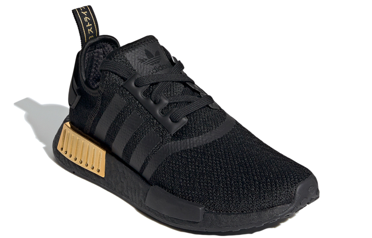 Женские кроссовки adidas originals NMD_R1 (черно-золотой) — Чёрный / золотой — фото 3