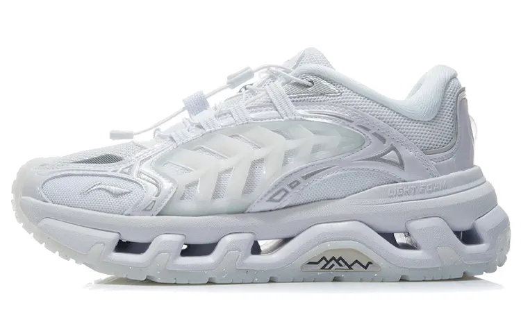 Li Ning Mountain Color Reflective Low top Running Shoes Women's Standard White